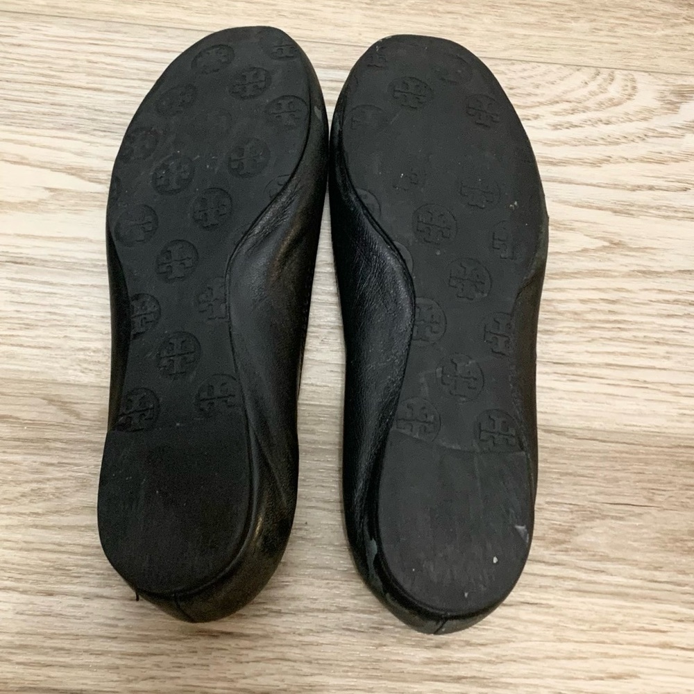 Tory Burch Reva Ballet Flats Black & Gold 8-1/2 8.5 - Picture 5 of 6